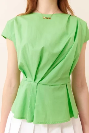 بلوز زنانه رومن لباس زنانه سبز کم رنگ روشن ۱